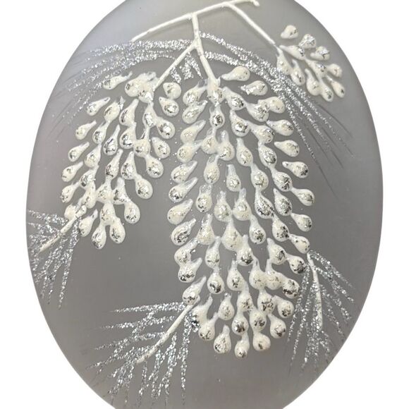 2012 oval frosted glass Holiday Ornament - Picture 2 of 4